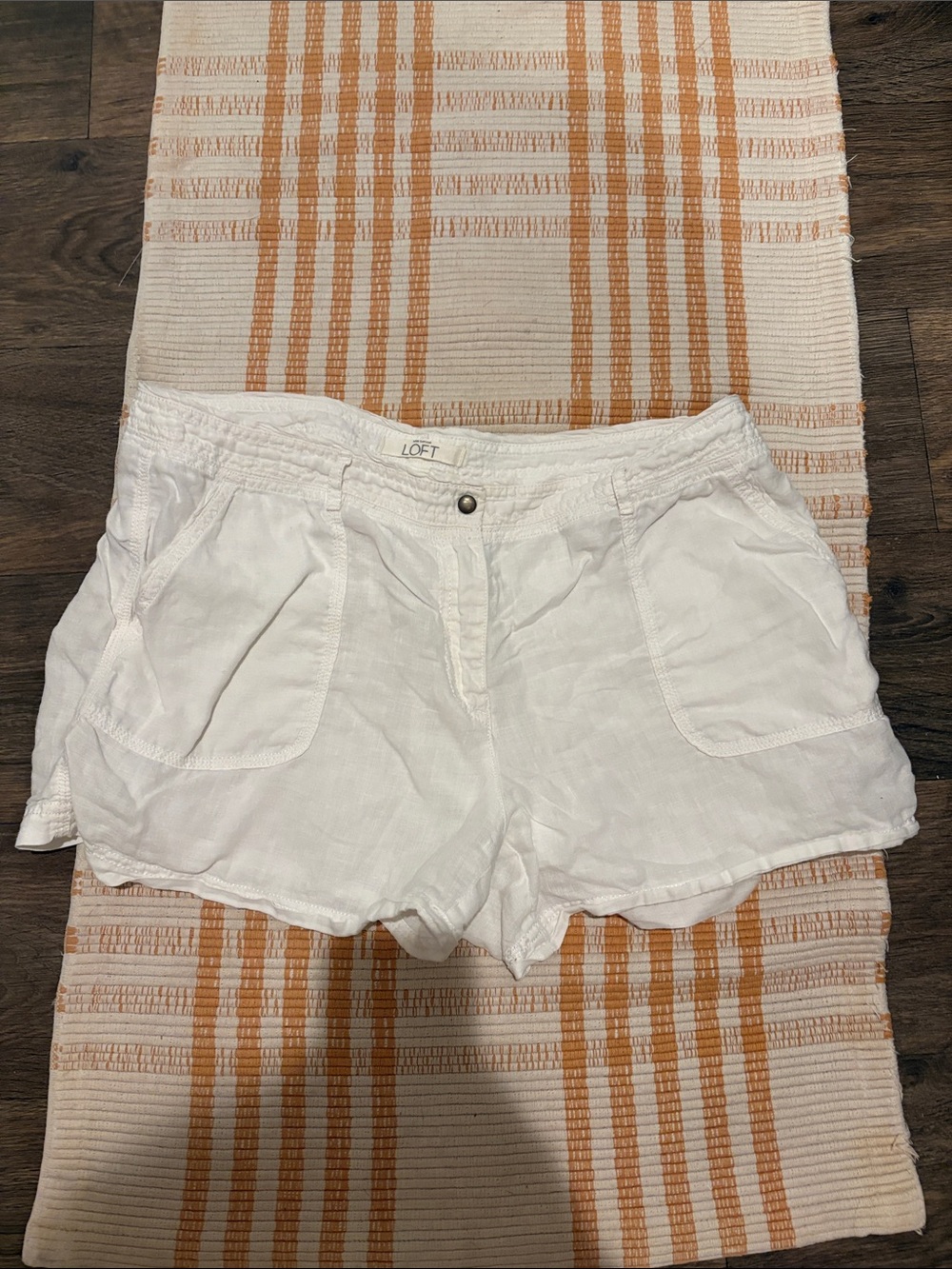 FREE in bundle LOFT White beach Linen-Blend Women’s Shorts 12